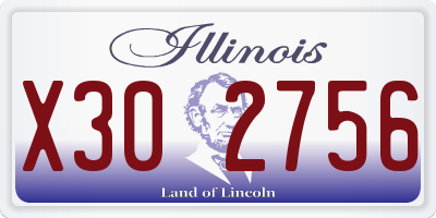 IL license plate X302756