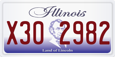 IL license plate X302982