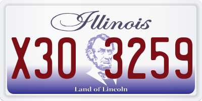 IL license plate X303259