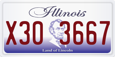 IL license plate X303667