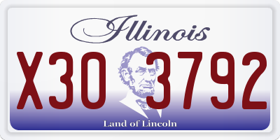 IL license plate X303792