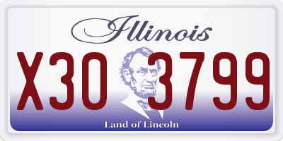 IL license plate X303799