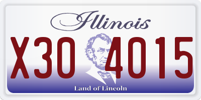 IL license plate X304015