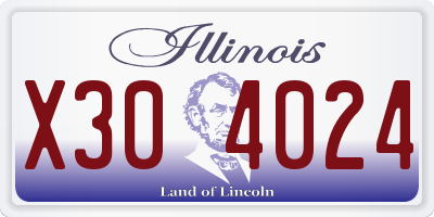 IL license plate X304024