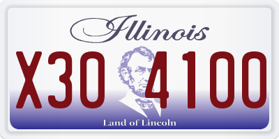 IL license plate X304100