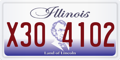 IL license plate X304102