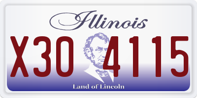IL license plate X304115