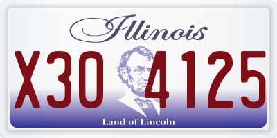 IL license plate X304125