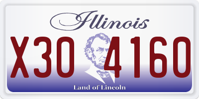 IL license plate X304160