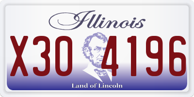 IL license plate X304196
