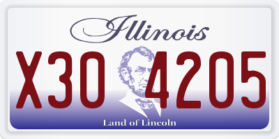 IL license plate X304205