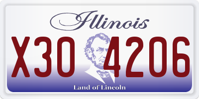 IL license plate X304206
