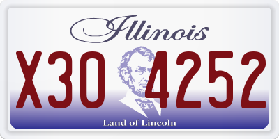 IL license plate X304252