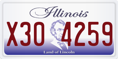 IL license plate X304259
