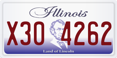 IL license plate X304262