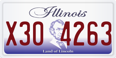 IL license plate X304263