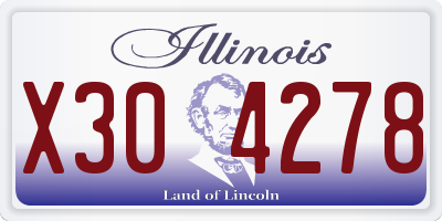 IL license plate X304278