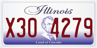 IL license plate X304279