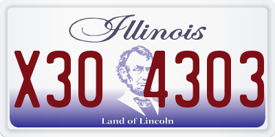 IL license plate X304303