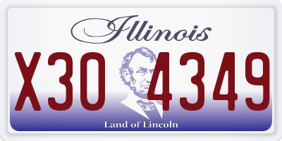 IL license plate X304349