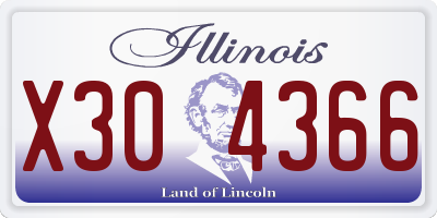 IL license plate X304366
