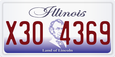 IL license plate X304369