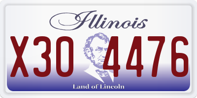 IL license plate X304476