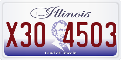 IL license plate X304503