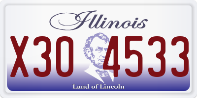 IL license plate X304533