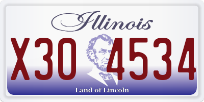 IL license plate X304534