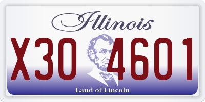 IL license plate X304601