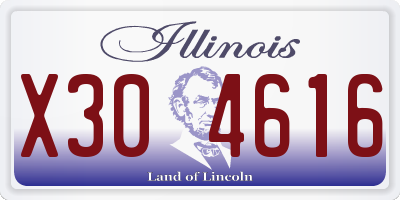 IL license plate X304616