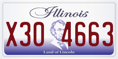 IL license plate X304663