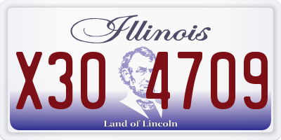 IL license plate X304709