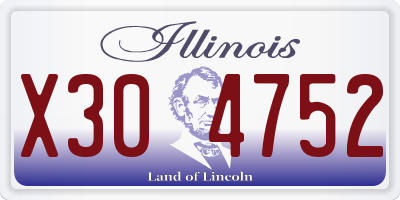 IL license plate X304752