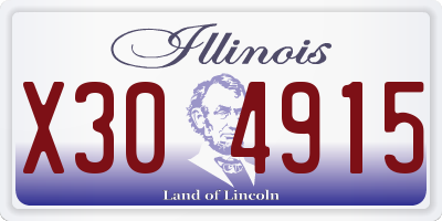 IL license plate X304915