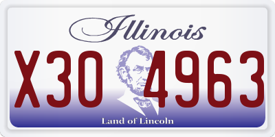 IL license plate X304963
