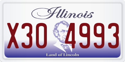 IL license plate X304993