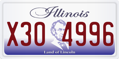 IL license plate X304996
