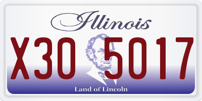 IL license plate X305017