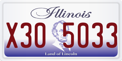 IL license plate X305033