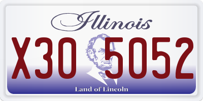 IL license plate X305052