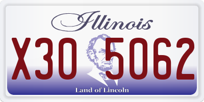 IL license plate X305062