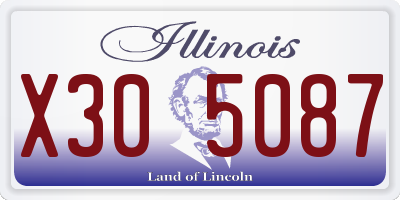 IL license plate X305087