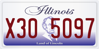 IL license plate X305097
