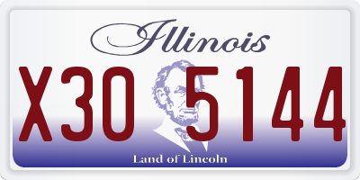 IL license plate X305144