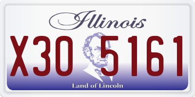 IL license plate X305161