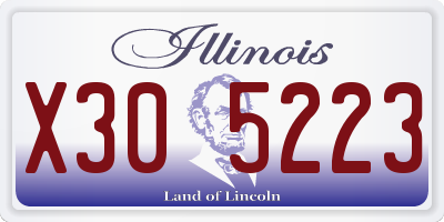 IL license plate X305223