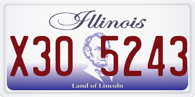 IL license plate X305243
