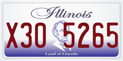 IL license plate X305265